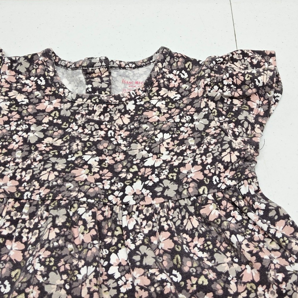 Isaac Mizrahi Floral Dress Kids Size 4 Multicolor Flutter Sleeve Tiered Sparkle